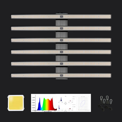 GB Full Spectrum LED Grow Light Bar450W, High PPFD & Low Heat, 4 x 4 Ft. Coverage