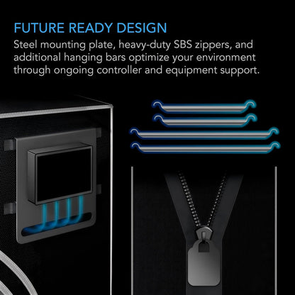 Growbody  48''*48''*80'' (4×4) 1680D Indoor Grow Tent: Hydroponic, Climate Control, Optimal Growth