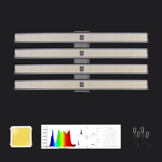 GB Full Spectrum LED Grow Light Bar550W, High PPFD & Low Heat, 5 x 3 Ft. Coverage