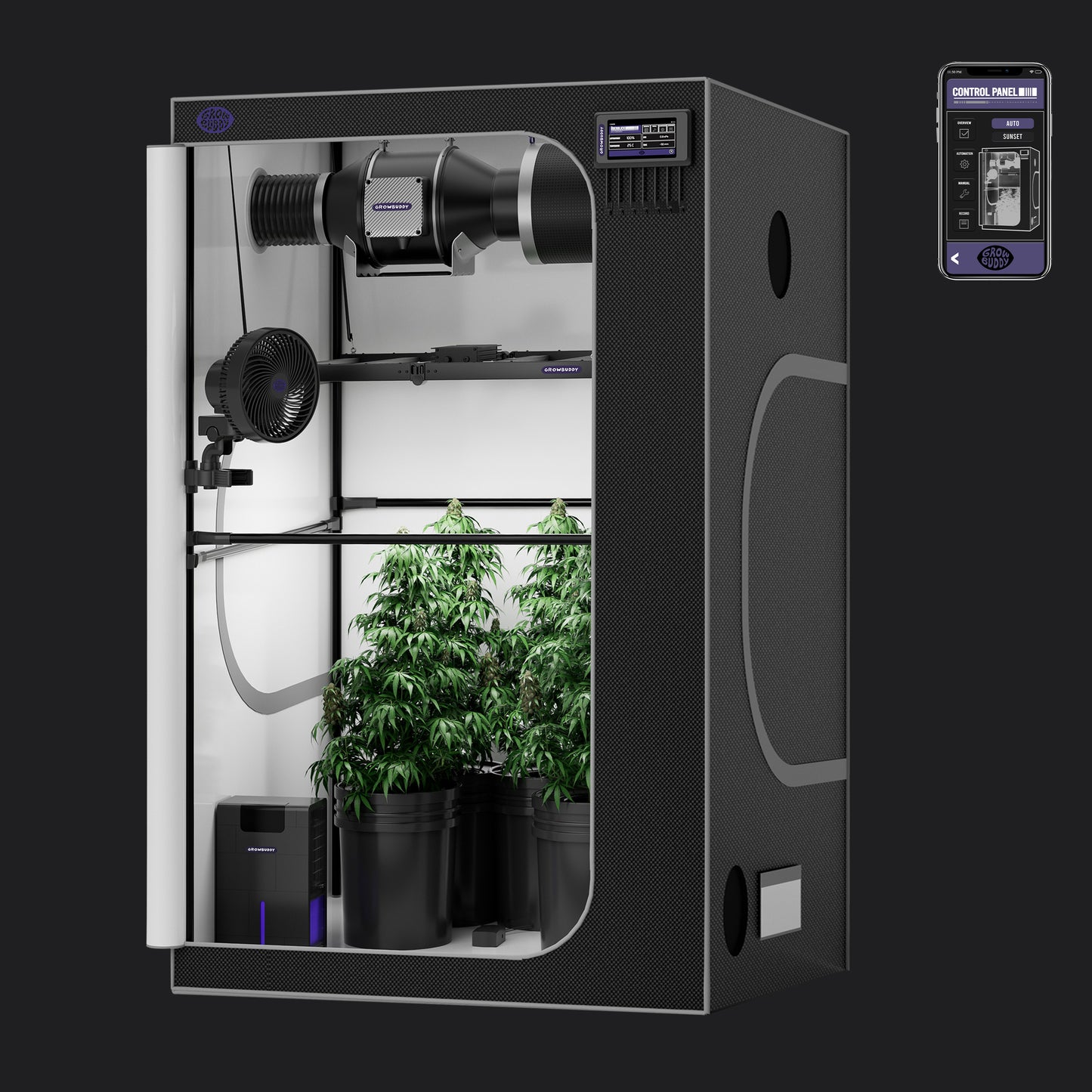 Growbuddy Growtent Complete Kit 5*3